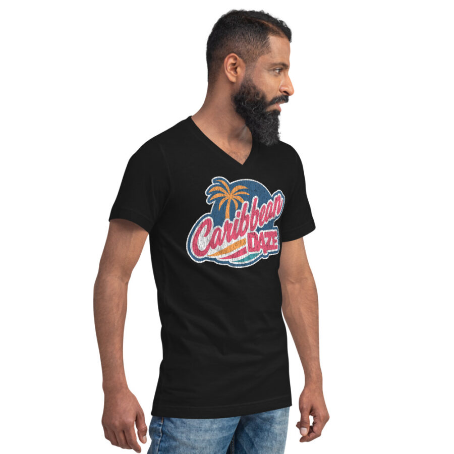 Caribbean Daze Weathered Unisex Short Sleeve V-Neck T-Shirt - Image 3