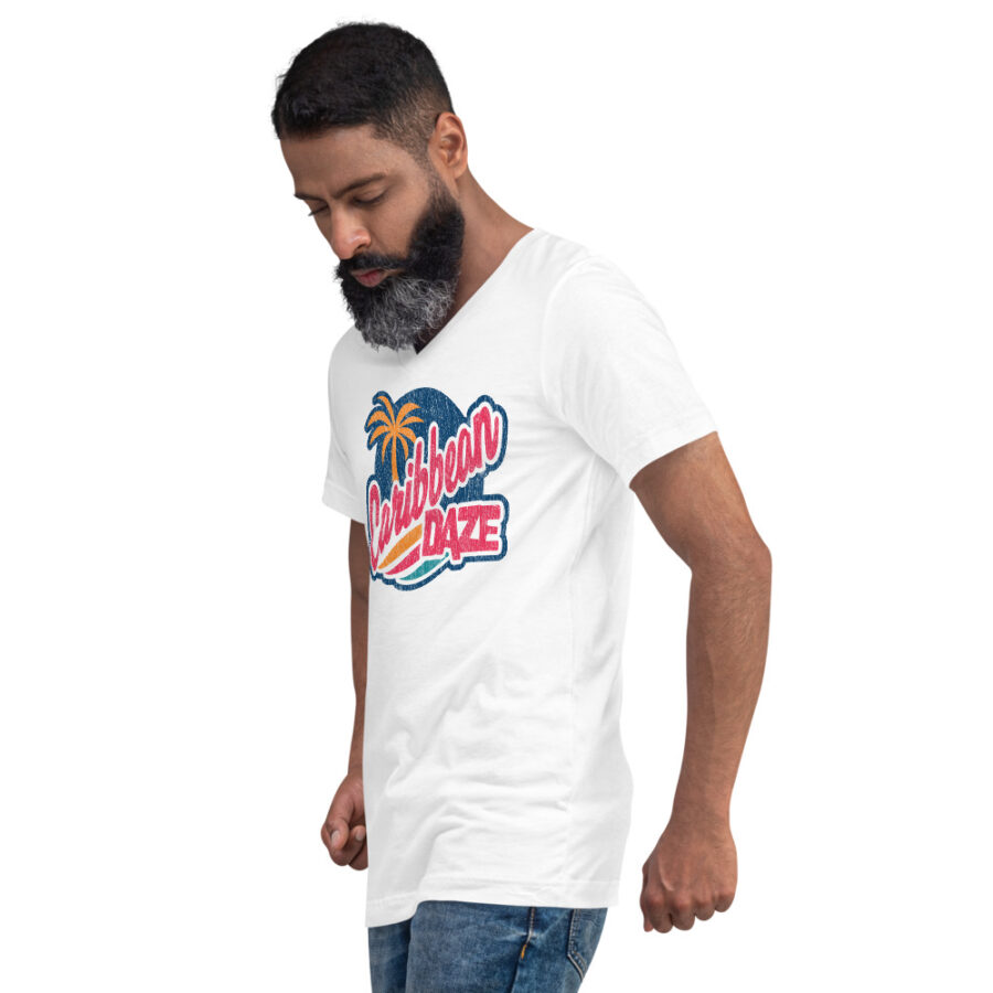 Caribbean Daze Weathered Unisex Short Sleeve V-Neck T-Shirt - Image 5