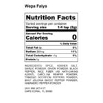Wepa Faiya Nutrition Label